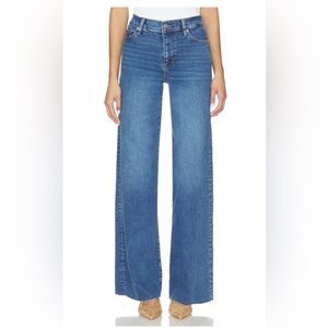 Frame Denim Le Palazzo High-Rise Wide Leg Jeans in Classic Blue